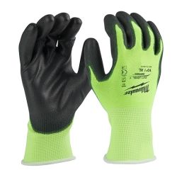 High Visibility Cut Level 1 Polyurethane Dipped Glove (Size: XL)